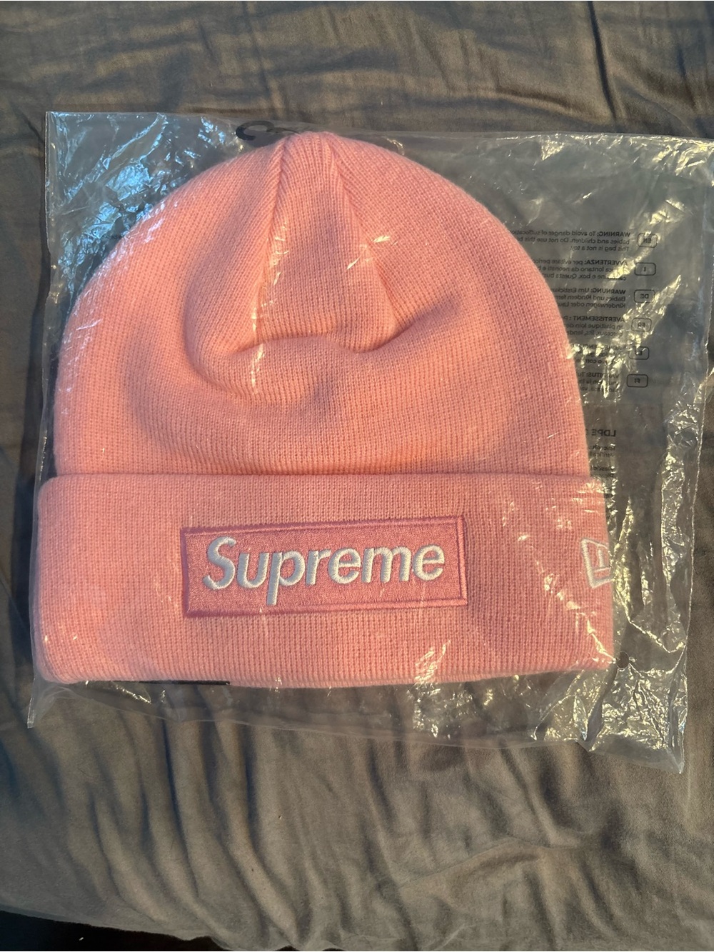 Supreme Pastel Pink Box Logo Cuffed Beanie
